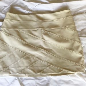 Express faux-leather beige miniskirt